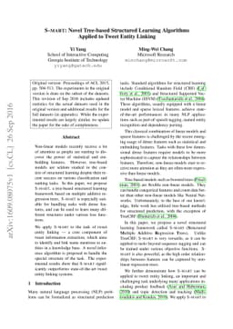 S-MART: Novel Tree-based Structured Learning Algorithms Applied to Tweet
  Entity Linking