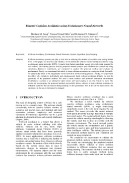 Reactive Collision Avoidance using Evolutionary Neural Networks