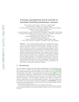 Learning convolutional neural network to maximize Pos@Top performance
  measure