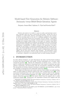 Model-based Test Generation for Robotic Software: Automata versus
  Belief-Desire-Intention Agents
