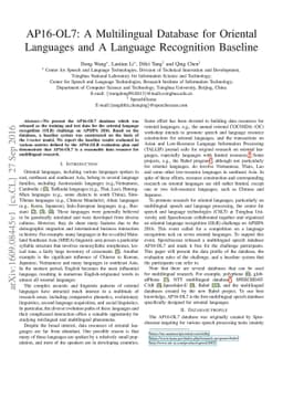 AP16-OL7: A Multilingual Database for Oriental Languages and A Language
  Recognition Baseline