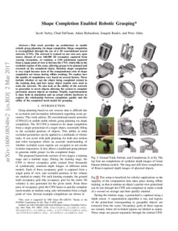 Shape Completion Enabled Robotic Grasping