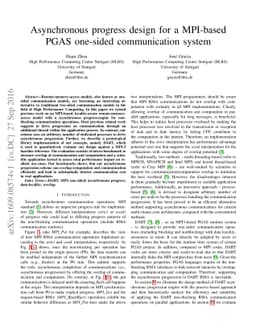 Asynchronous progress design for a MPI-based PGAS one-sided
  communication system