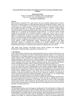 Towards the effectiveness of Deep Convolutional Neural Network based
  Fast Random Forest Classifier