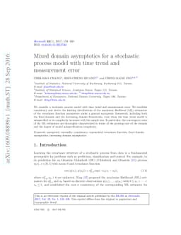 Mixed domain asymptotics for a stochastic process model with time trend
  and measurement error