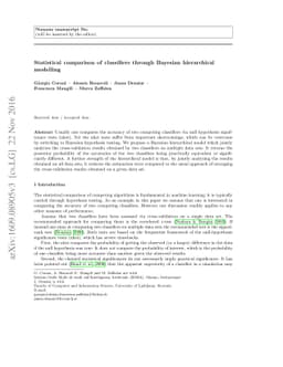 Statistical comparison of classifiers through Bayesian hierarchical
  modelling