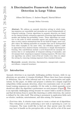 A Discriminative Framework for Anomaly Detection in Large Videos