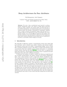 Deep Architectures for Face Attributes