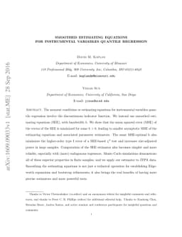 Smoothed estimating equations for instrumental variables quantile
  regression