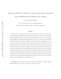 Surrogate models for oscillatory systems using sparse polynomial chaos
  expansions and stochastic time warping