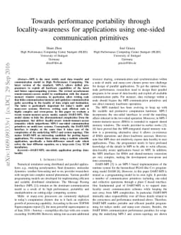 Towards performance portability through locality-awareness for
  applications using one-sided communication primitives