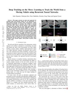 Deep Tracking on the Move: Learning to Track the World from a Moving
  Vehicle using Recurrent Neural Networks