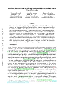 Inducing Multilingual Text Analysis Tools Using Bidirectional Recurrent
  Neural Networks