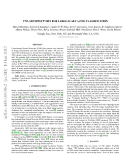 CNN Architectures for Large-Scale Audio Classification