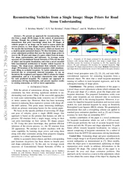 Reconstructing Vechicles from a Single Image: Shape Priors for Road
  Scene Understanding