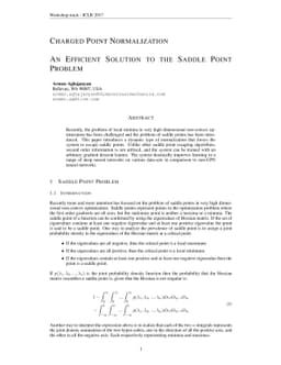 Charged Point Normalization: An Efficient Solution to the Saddle Point
  Problem