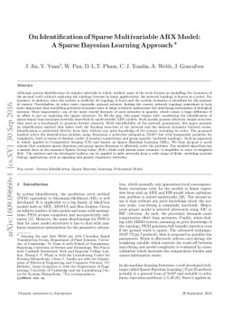 On Identification of Sparse Multivariable ARX Model: A Sparse Bayesian
  Learning Approach