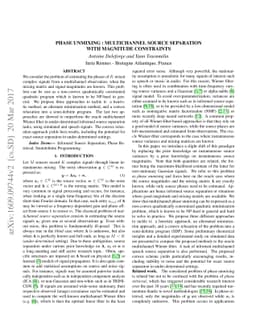 Phase Unmixing : Multichannel Source Separation with Magnitude
  Constraints