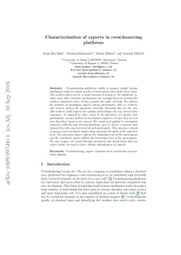 Characterization of experts in crowdsourcing platforms