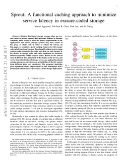 Sprout: A functional caching approach to minimize service latency in
  erasure-coded storage