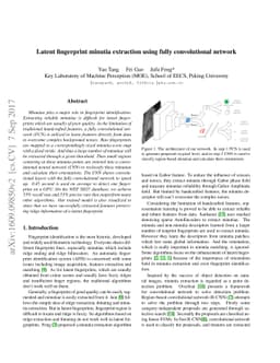 Latent fingerprint minutia extraction using fully convolutional network