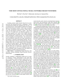 Very Deep Convolutional Neural Networks for Raw Waveforms