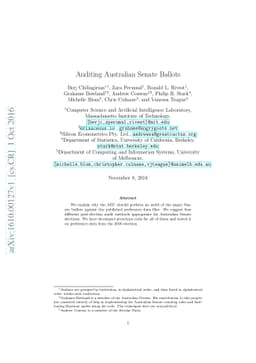 Auditing Australian Senate Ballots