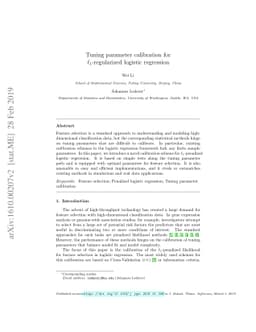 Tuning parameter calibration for $\ell_1$-regularized logistic
  regression