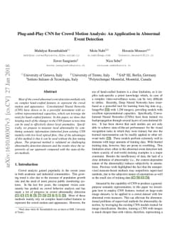 Plug-and-Play CNN for Crowd Motion Analysis: An Application in Abnormal
  Event Detection