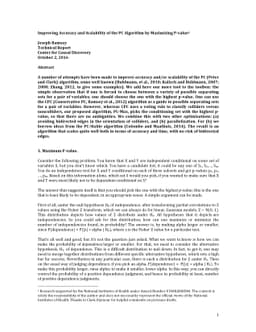 Improving Accuracy and Scalability of the PC Algorithm by Maximizing
  P-value