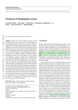 Prediction of Manipulation Actions