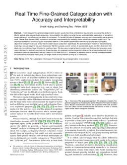 Real Time Fine-Grained Categorization with Accuracy and Interpretability