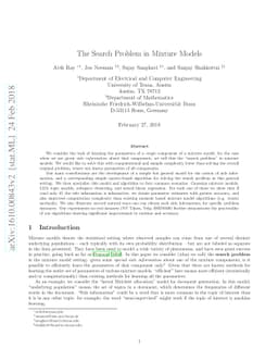 The Search Problem in Mixture Models