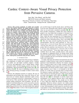 Cardea: Context-Aware Visual Privacy Protection from Pervasive Cameras