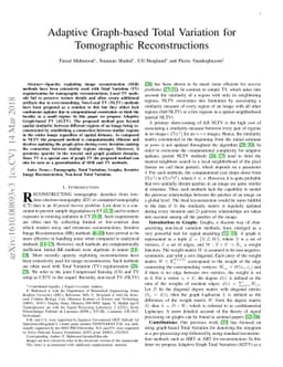 Adaptive Graph-based Total Variation for Tomographic Reconstructions