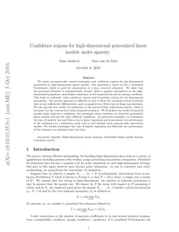 Confidence regions for high-dimensional generalized linear models under
  sparsity