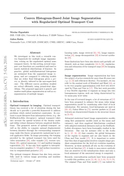 Convex Histogram-Based Joint Image Segmentation with Regularized Optimal
  Transport Cost