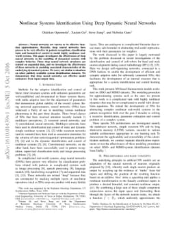 Nonlinear Systems Identification Using Deep Dynamic Neural Networks