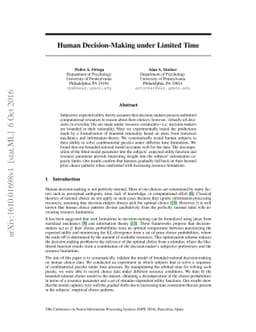Human Decision-Making under Limited Time