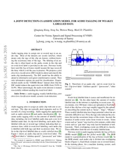 A Joint Detection-Classification Model for Audio Tagging of Weakly
  Labelled Data