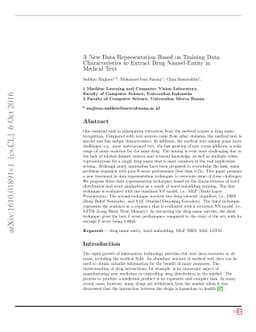 A New Data Representation Based on Training Data Characteristics to
  Extract Drug Named-Entity in Medical Text