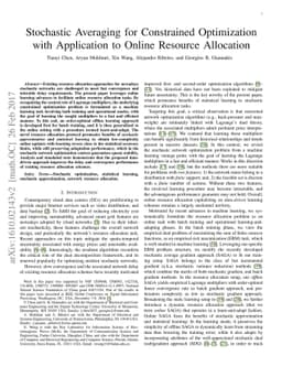 Stochastic Averaging for Constrained Optimization with Application to
  Online Resource Allocation