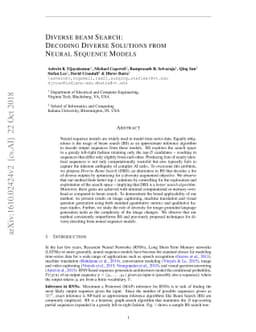 Diverse Beam Search: Decoding Diverse Solutions from Neural Sequence
  Models