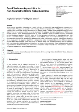 Small Variance Asymptotics for Non-Parametric Online Robot Learning