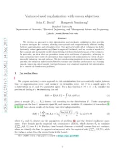 Variance-based regularization with convex objectives