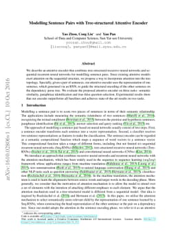 Modelling Sentence Pairs with Tree-structured Attentive Encoder