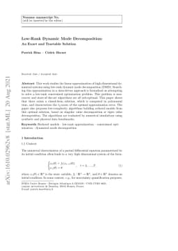 Low-Rank Dynamic Mode Decomposition: An Exact and Tractable Solution