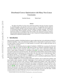 Distributed Convex Optimization with Many Convex Constraints