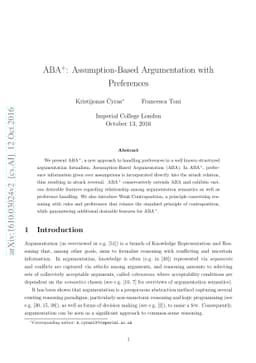 ABA+: Assumption-Based Argumentation with Preferences
