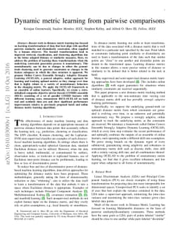 Dynamic Metric Learning from Pairwise Comparisons